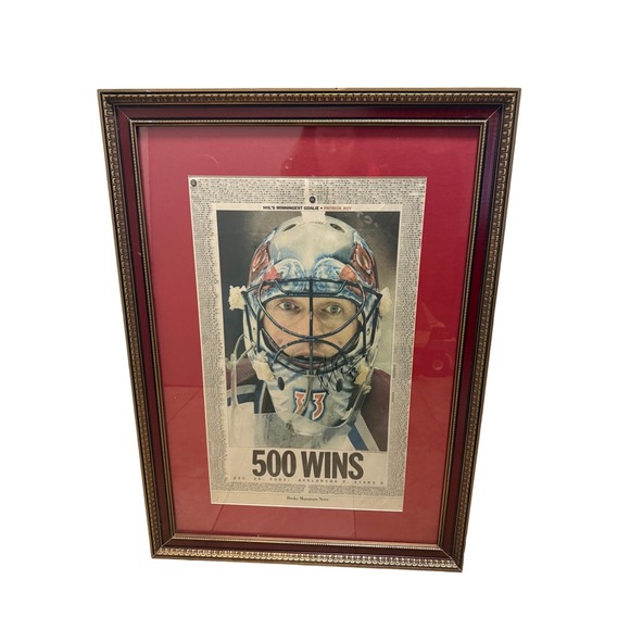 Avalanche Stars Patrick Roy Autographed 500‎ Wins Framed Newspaper Rocky